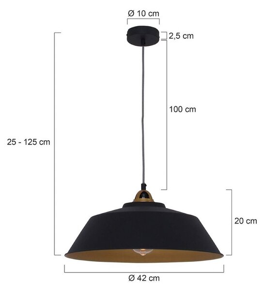 Mexlite Lampada a sospensione Nove, dimmerabile, Nero, Cucina, Metallo, Lampada a sospensione