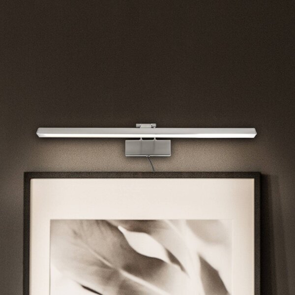 Steinhauer Applique a LED Litho, acciaio, metallo, CCT, larghezza 60 cm dimmerabile, Alluminio / Grigio / Zincato, Soggiorno / Sala da pranzo, Metallo, Applique