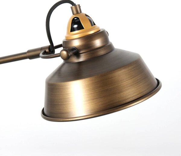 Mexlite Lampada da tavolo Nove, bronzo, metallo, E27 Nove, Bronzo / Ottone antico, Studio / Ufficio, Metallo, Industriale, Lampada da tavolo