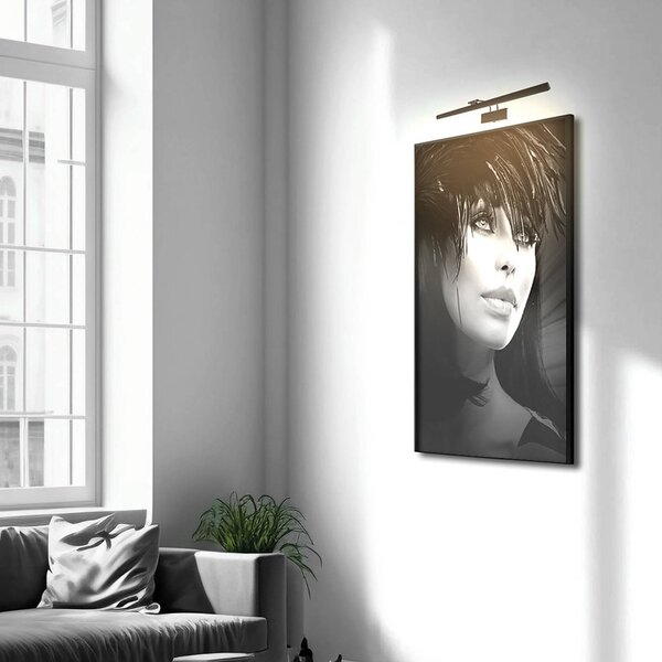Steinhauer Applique a LED Litho, nera, metallo, CCT, larghezza 60 cm dimmerabile, Nero, Soggiorno / Sala da pranzo, Metallo, Applique