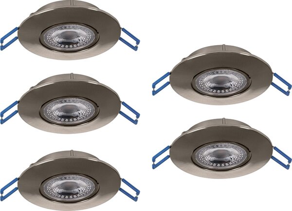 EGLO, set di 5 faretti LED da incasso Cedrez, diametro 9 cm, faretti a soffitto extrapiatti, con interruttore a levetta per la regolazione della temperatura del colore: bianco caldo, bianco neutro, bianco freddo
