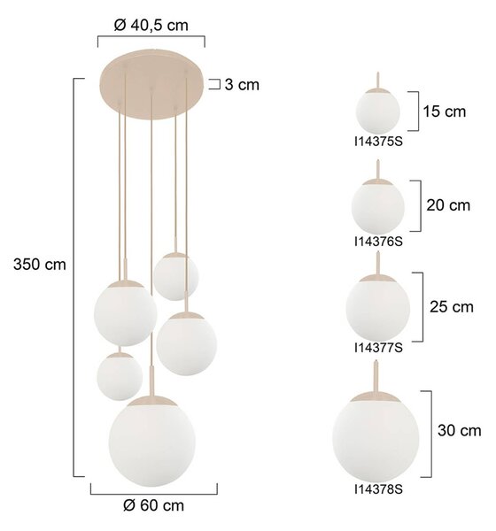 Steinhauer Lampada a sospensione, dimmerabile, Crema / Ambra, Soggiorno / Sala da pranzo, Vetro, Lampada a sospensione