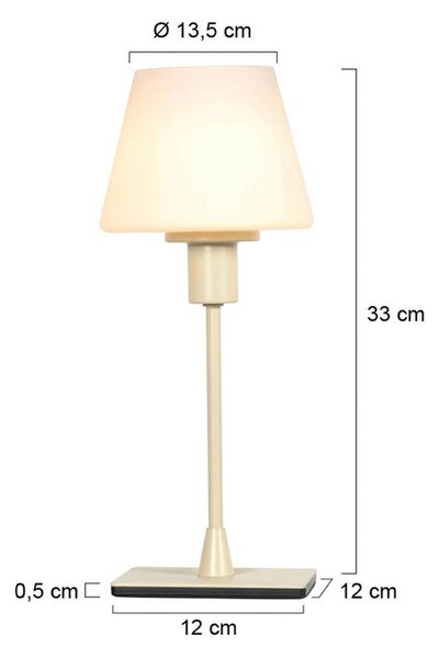 Steinhauer Lampada da tavolo Ancilla, Crema / Ambra, Soggiorno / Sala da pranzo, Metallo, Lampada da tavolo