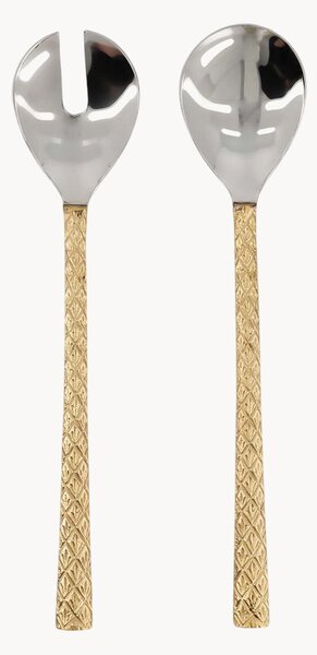 Set di 2 posate da insalata fatte a mano in scatola regalo Chameli