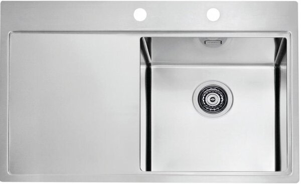 Lavello in acciaio inox ALVEUS Pure 40 satinato destro 790x525x1 mm 1103651
