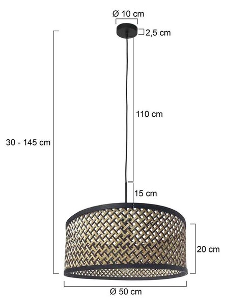 Steinhauer Lampada a sospensione Sparkled Light, dimmerabile, Nero, Soggiorno / Sala da pranzo, bambù, Lampada a sospensione