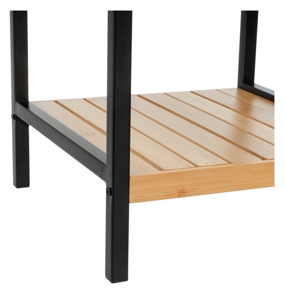 Scaffale nero e color legno naturale in bambù 30x70 cm - Casa Selección
