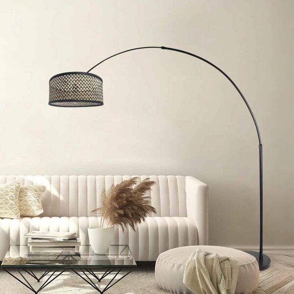 Steinhauer Lampada ad arco Sparkled Light, Nero, Soggiorno / Sala da pranzo, Metallo, Lampada da terra