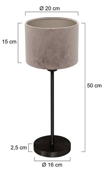 Mexlite Lampada da tavolo Noor, Nero, Soggiorno / Sala da pranzo, Metallo, Lampada da tavolo