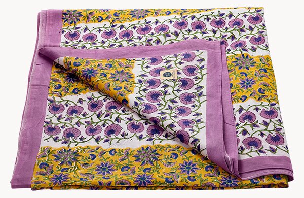 Plaid in cotone fatto a mano con borsa tote Camilla