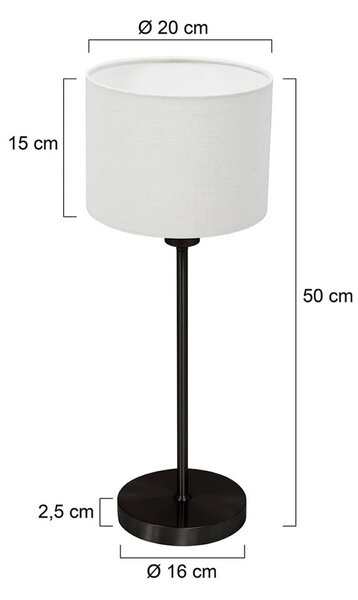 Mexlite Lampada da tavolo Noor, Nero, Soggiorno / Sala da pranzo, Metallo, Lampada da tavolo