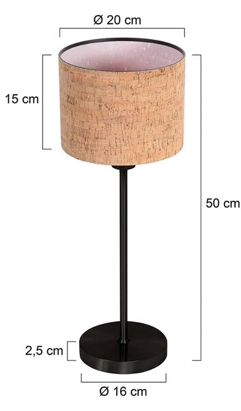 Mexlite Lampada da tavolo Noor, Nero, Soggiorno / Sala da pranzo, Metallo, Lampada da tavolo