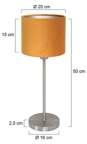 Mexlite Lampada da tavolo Noor, Alluminio / Grigio / Zincato, Soggiorno / Sala da pranzo, Metallo, Lampada da tavolo