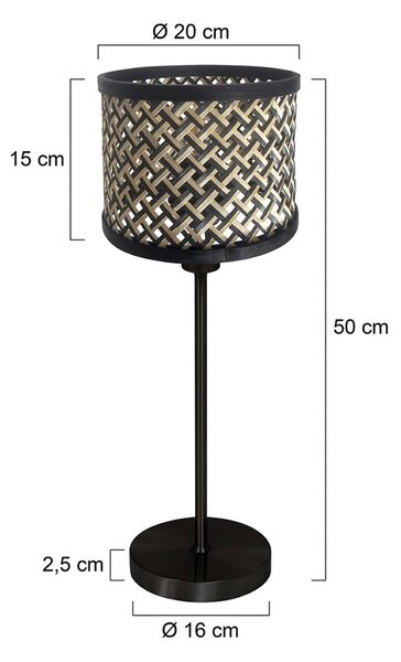 Mexlite Lampada da tavolo Noor, Nero, Soggiorno / Sala da pranzo, Metallo, Lampada da tavolo