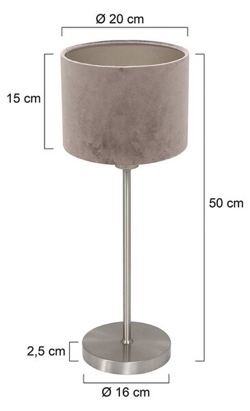 Mexlite Lampada da tavolo Noor, Alluminio / Grigio / Zincato, Soggiorno / Sala da pranzo, Metallo, Lampada da tavolo