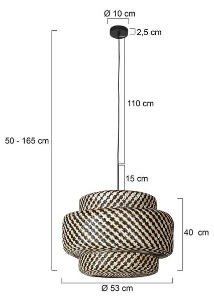 Steinhauer Lampada a sospensione Sparkled Light, dimmerabile, Nero, Soggiorno / Sala da pranzo, bambù, Lampada a sospensione