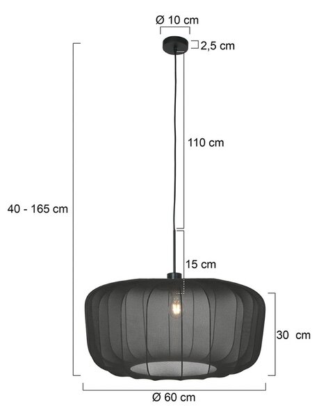 Steinhauer Lampada a sospensione Sparkled Light, dimmerabile, Nero, Soggiorno / Sala da pranzo, Tessuto / Stoffa / Seta, Moderno, Lampada a sospensione