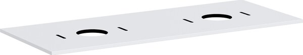 Hansgrohe Xilesa E Console avec 2 découpes pour lavabo à poser, sans trous pour robinetterie, 1375x550x16mm, 54280700, 54280700