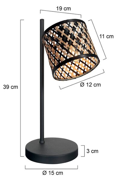 Mexlite Lampada da tavolo Sumba, Nero, Soggiorno / Sala da pranzo, Metallo, Lampada da tavolo