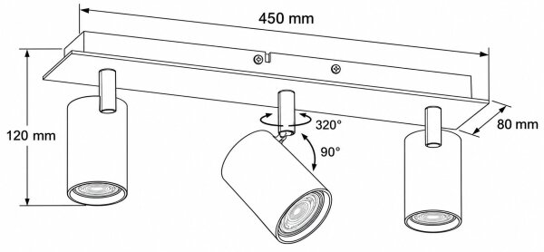 Kanlux 90782 - Faretto EVALO 3xGU10/10W/230V beige/oro