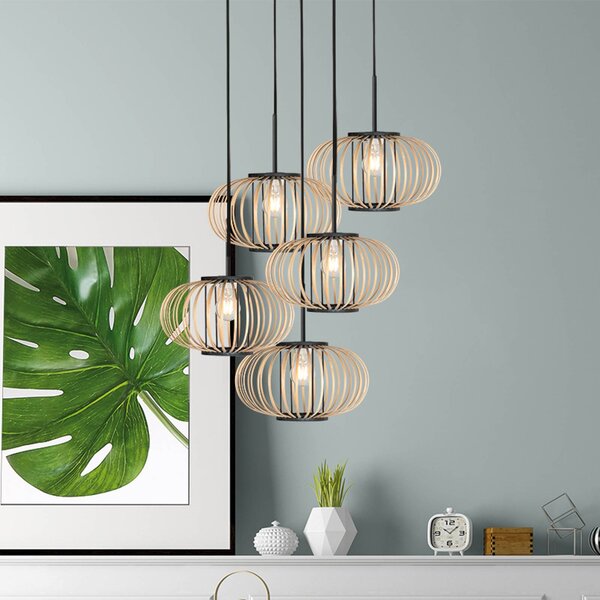 Anne Light Lampada a sospensione Silva, dimmerabile, Nero, Soggiorno / Sala da pranzo, Metallo, Lampada a sospensione