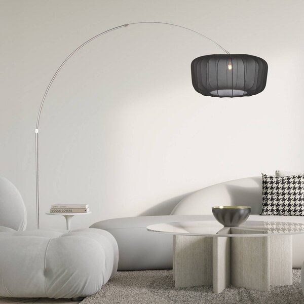 Steinhauer Lampada ad arco Sparkled Light, Alluminio / Grigio / Zincato, Soggiorno / Sala da pranzo, Metallo, Moderno, Lampada da terra