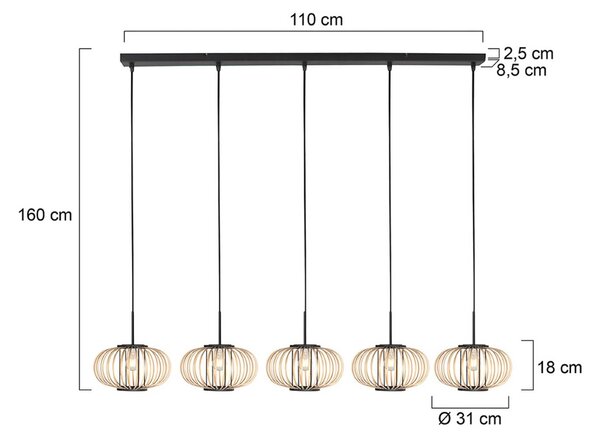 Anne Light Lampada a sospensione Silva, dimmerabile, Nero, Soggiorno / Sala da pranzo, Metallo, Lampada a sospensione