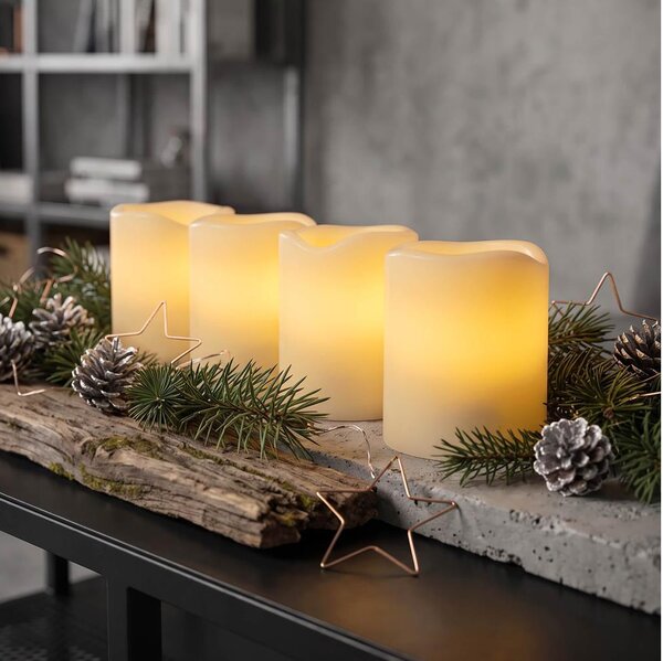 BRILAGI - Set da 4 candele LED (1x CR2032) colore crema