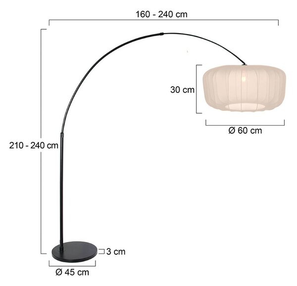 Steinhauer Lampada ad arco Sparkled Light, Nero, Soggiorno / Sala da pranzo, Metallo, Moderno, Lampada da terra