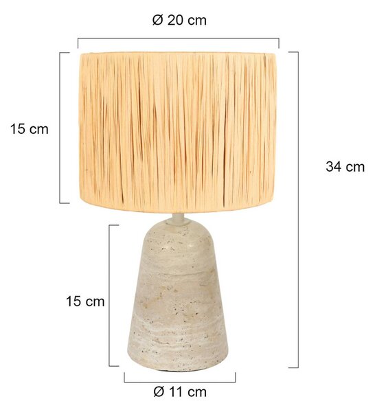 Anne Light Lampada da tavolo Travino, Crema / Ambra, Soggiorno / Sala da pranzo, Pietra, Lampada da tavolo