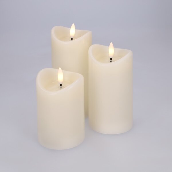 BRILAGI - Set di 3 candele LED, 2x AAA, colore crema