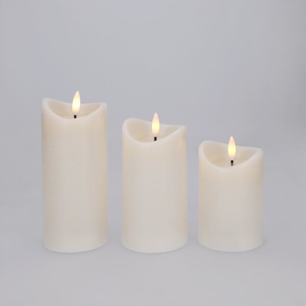BRILAGI - Set di 3 candele LED, 2x AAA, colore crema