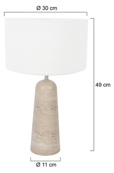 Anne Light Lampada da tavolo Travino, Crema / Ambra, Soggiorno / Sala da pranzo, Pietra, Lampada da tavolo