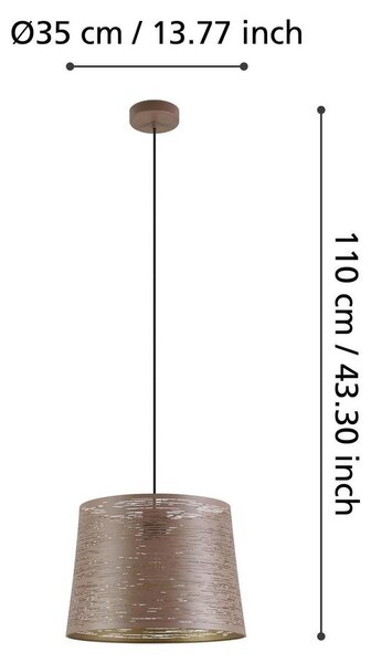 Eglo 99439 SEGEZIA E27 lampada a sospensione Ø350mm color oro moka