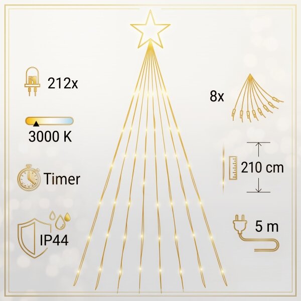BRILAGI - LED Catena luminosa natalizia da esterno per albero LED/1,6W/230V IP44