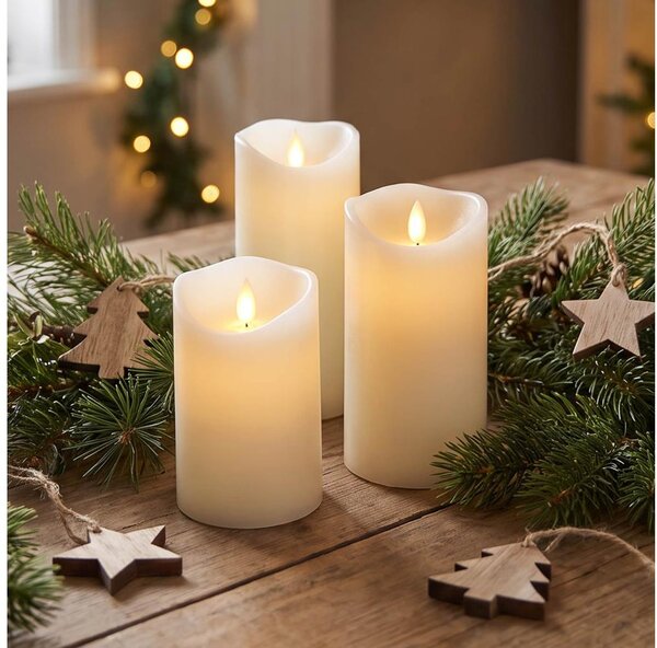 BRILAGI - Set da 3 candele LED LED/3xAAA crema + telecomando