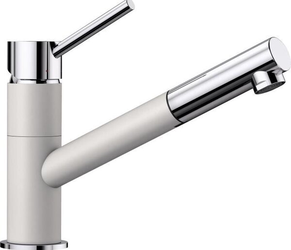 Miscelatore per lavello con doccia Blanco Kano-S bianco/cromo