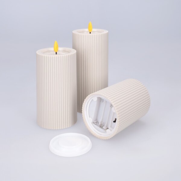 BRILAGI - SET 3x candele LED LED/3xAAA crema