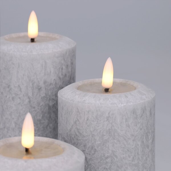 BRILAGI - Set 3x candele LED LED/2xAA grigio
