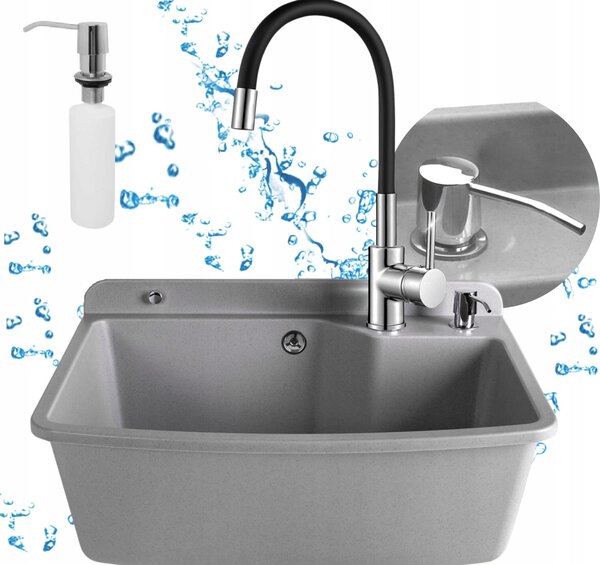 Lavello SIGO per uso domestico 60 cm, montaggio a parete – lavello per garage, lavanderia