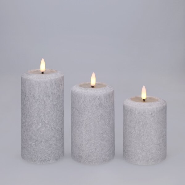 BRILAGI - Set 3x candele LED LED/2xAA grigio