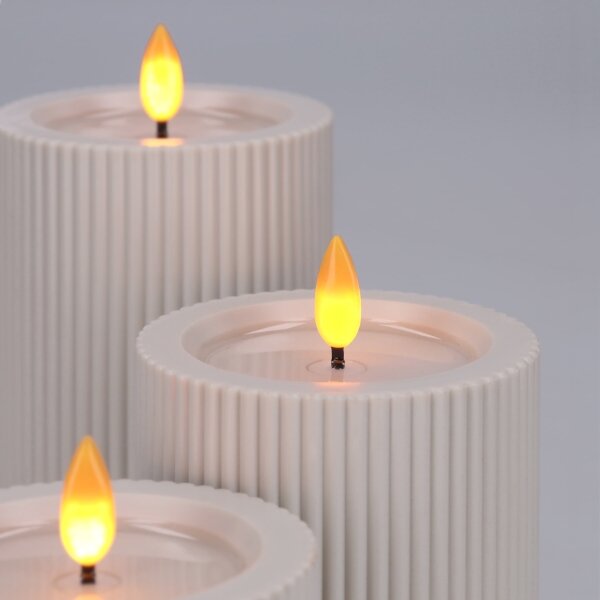 BRILAGI - SET 3x candele LED LED/3xAAA crema
