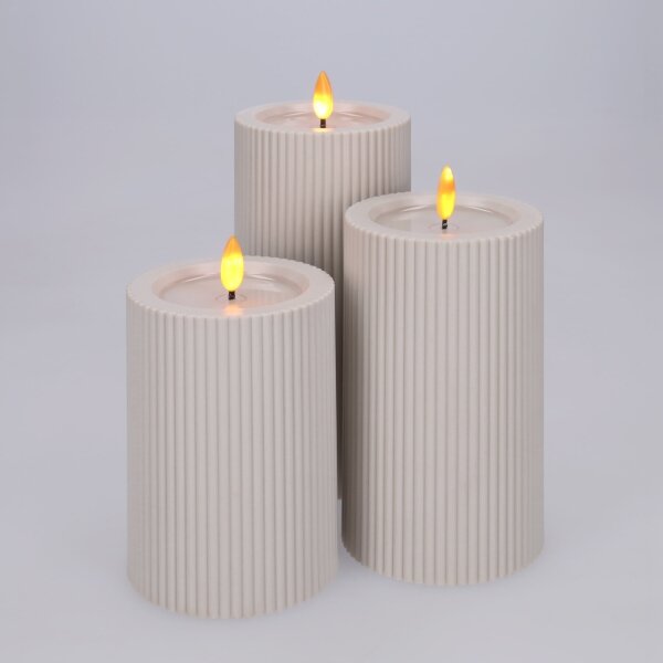 BRILAGI - SET 3x candele LED LED/3xAAA crema