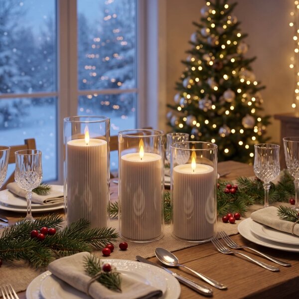 BRILAGI - SET 3x candele LED LED/3xAAA crema