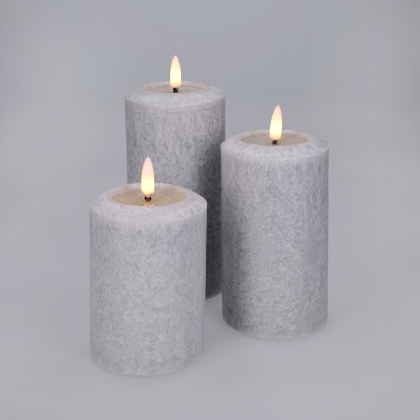 BRILAGI - Set 3x candele LED LED/2xAA grigio