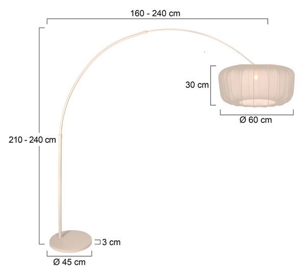 Steinhauer Lampada ad arco Sparkled Light, Crema / Ambra, Soggiorno / Sala da pranzo, Metallo, Moderno, Lampada da terra