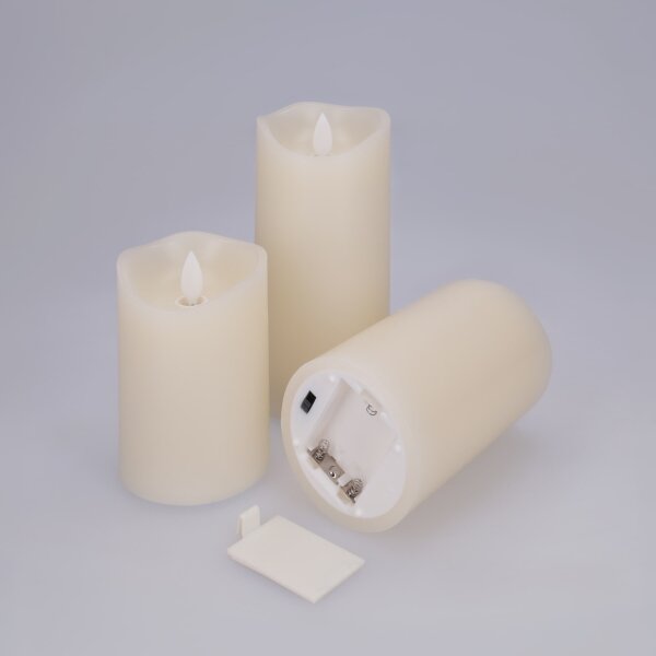 BRILAGI - Set da 3 candele LED LED/3xAAA crema + telecomando