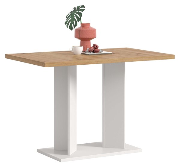 Xonox.home Tavolo da pranzo Gustav bianco/ finitura rovere Artisan L/A/P: 110x76x70 cm