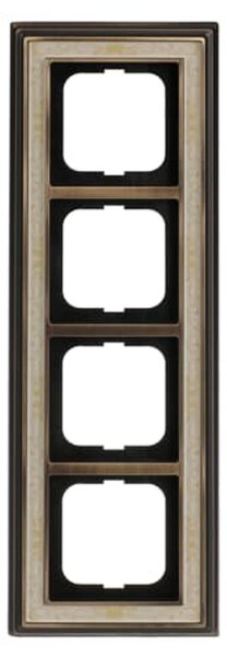 Busch-Jaeger 1724-846 Cornice di copertura, quadrupla, finitura ottone anticato, decorazione bianco avorio