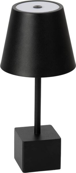 Lindby Lampada da tavolo ricaricabile a LED Janea CUBE, nero, metallo